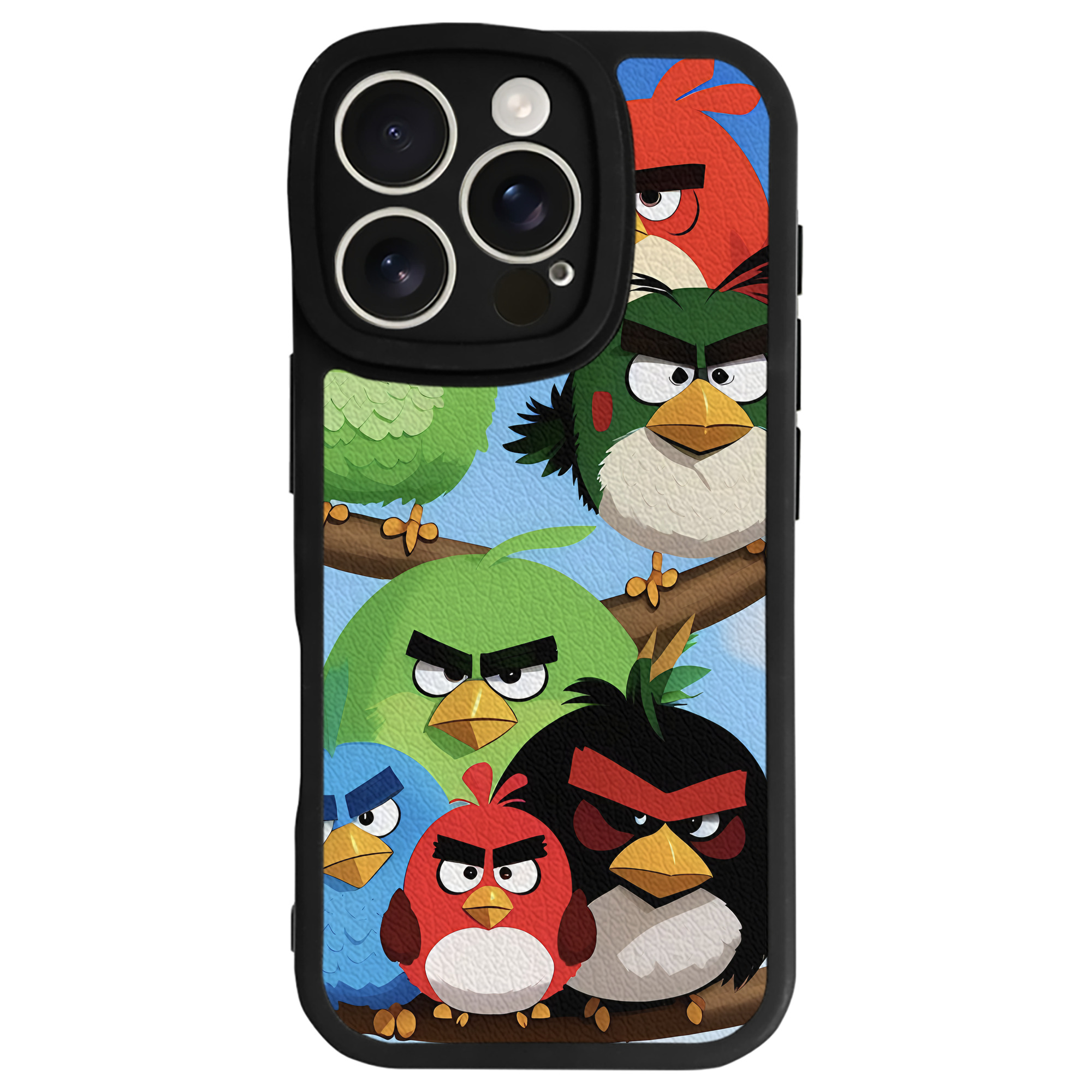 （画像用） Angry Birds アングリーバード 【iPhone 16シリーズ対応】シリコンスマホケース（レザー調） 材質：シリコン